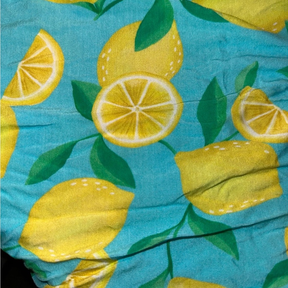 Little Sleepies Lemon Print Kids Pajama Set - Blue and Yellow - Picture 2 of 4